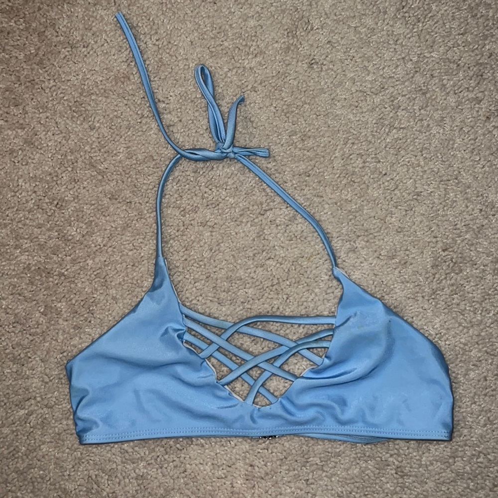 Blue bikini top